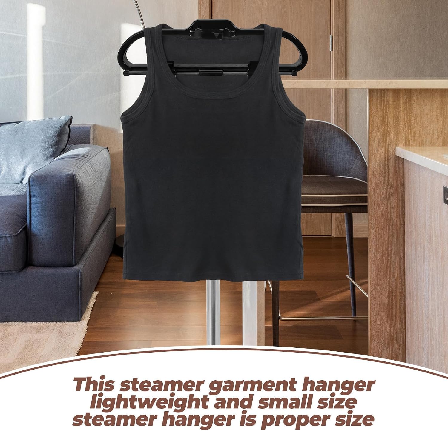 Baluue Garment Steamer Clothes Hanger Rack Black Plastic Accessory | Reusable Lightweight Portable Bracket, Pants and Skirt Finishing Support, Home Use with Steamer Setup
