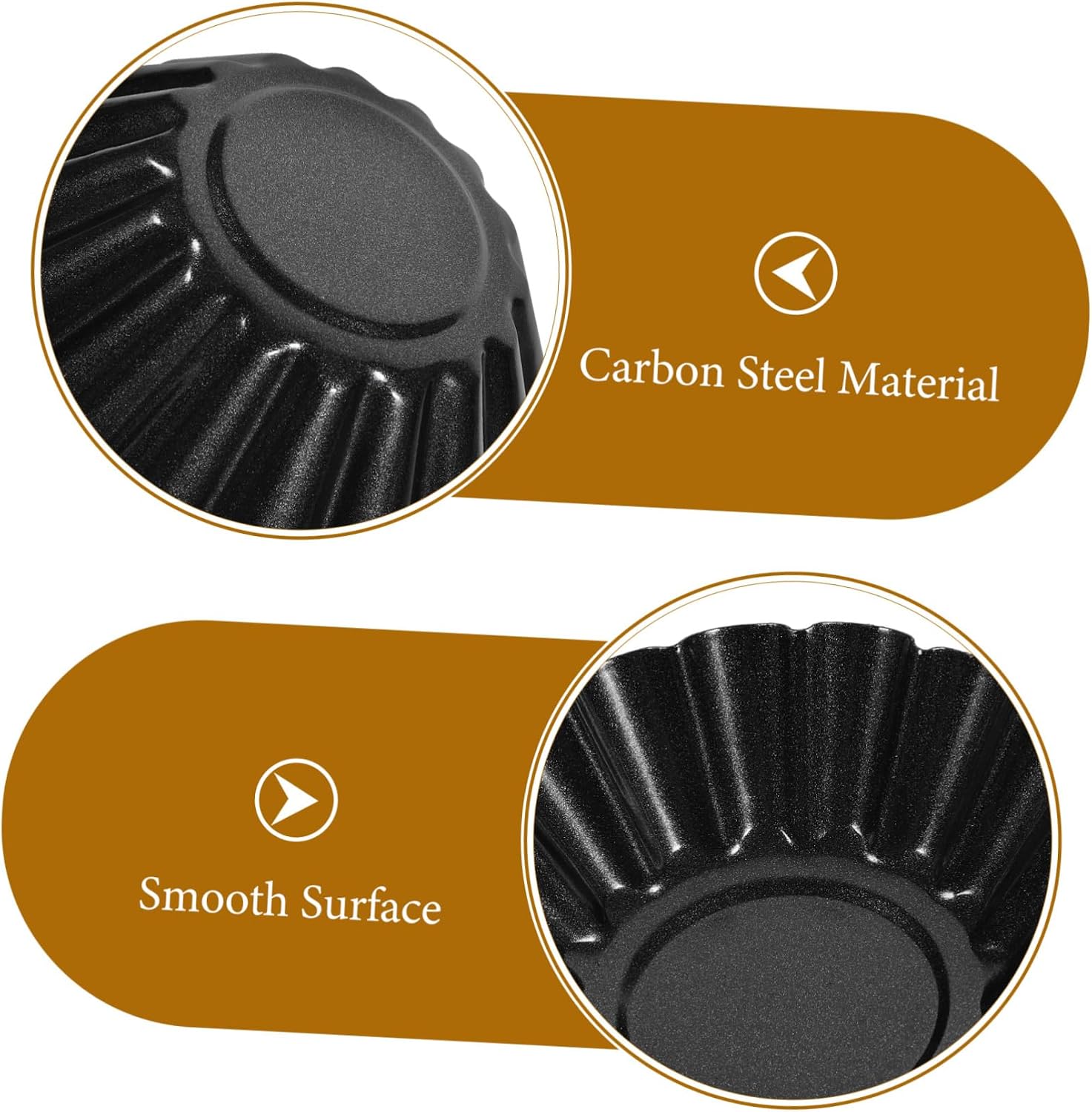 12pcs Egg Tart Baking Molds Flower Tart Pans Carbon Steel Cake Molds Non-stick Muffin Cups Easy to Use