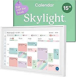 Skylight Calendar: 15-inch Wall Planner Digital Calendar & Chore Chart, Smart Touchscreen Interactive Display for Family Schedules – Wall Mount Included, Great for Organizing Your 2026 Calendar