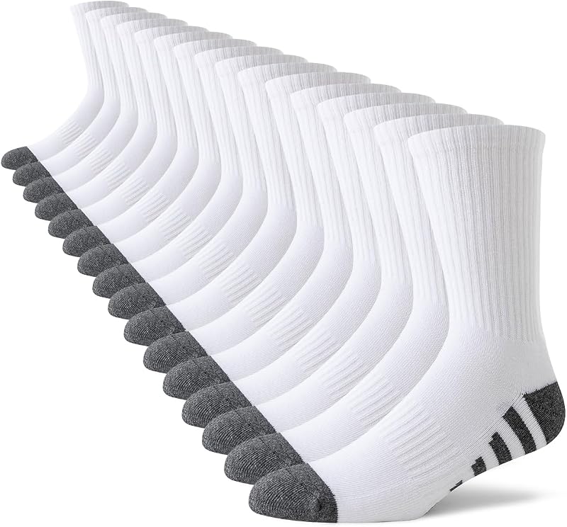8 pares de medias largos deportivos para hombre con cojín de trabajo para correr, medias transpirables para entrenamiento