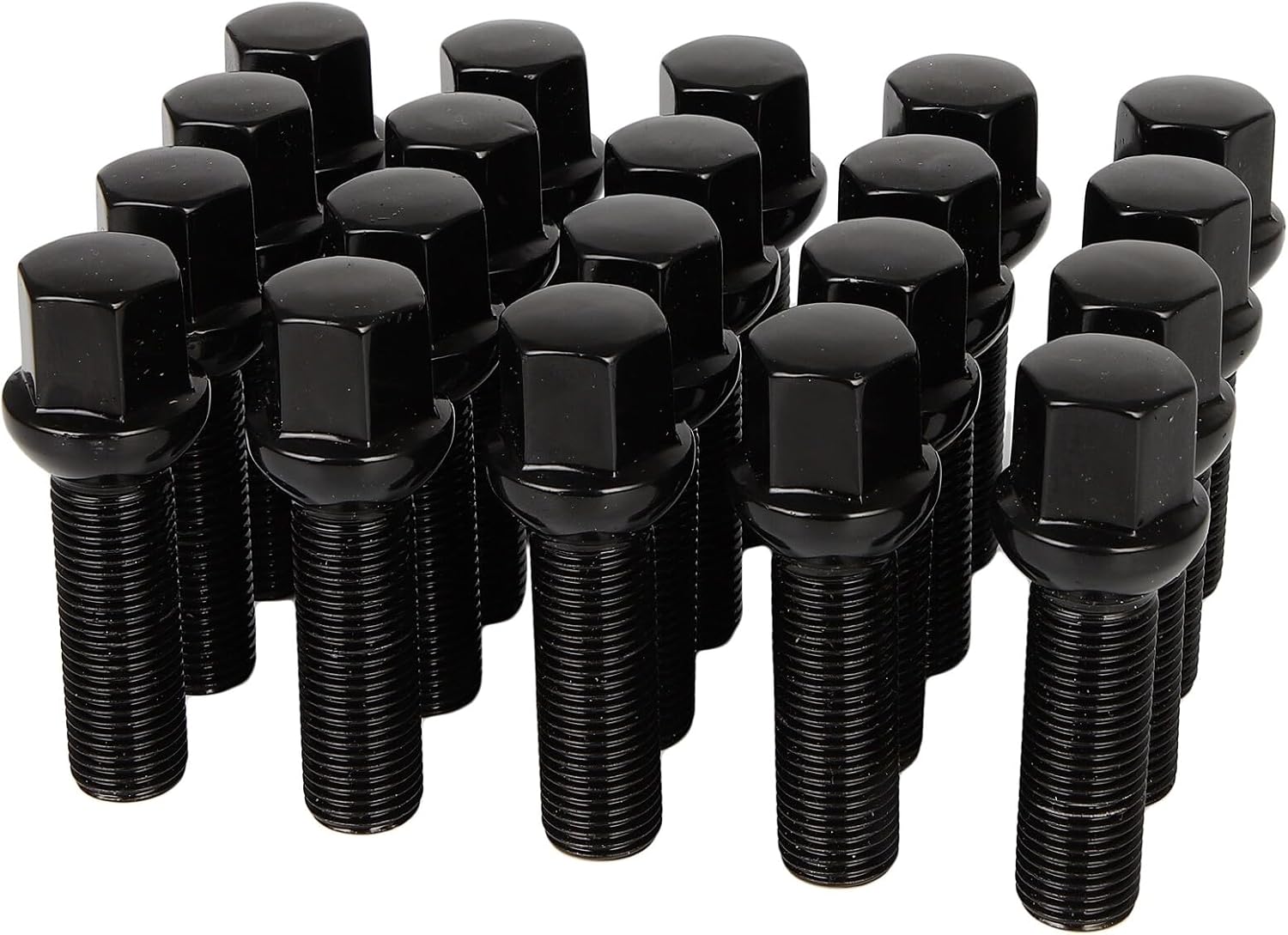 ECCPP 14x1.5 Wheel Lug Bolts 20pcs Black Solid Chrome Studs Set Shank 40mm Hex 17mm for 1992-2009 for Volkswagen Eurovan 130881 2009-2019 for Audi Q5 2013-2018 for Audi S7 2015-2020 for Audi Q3