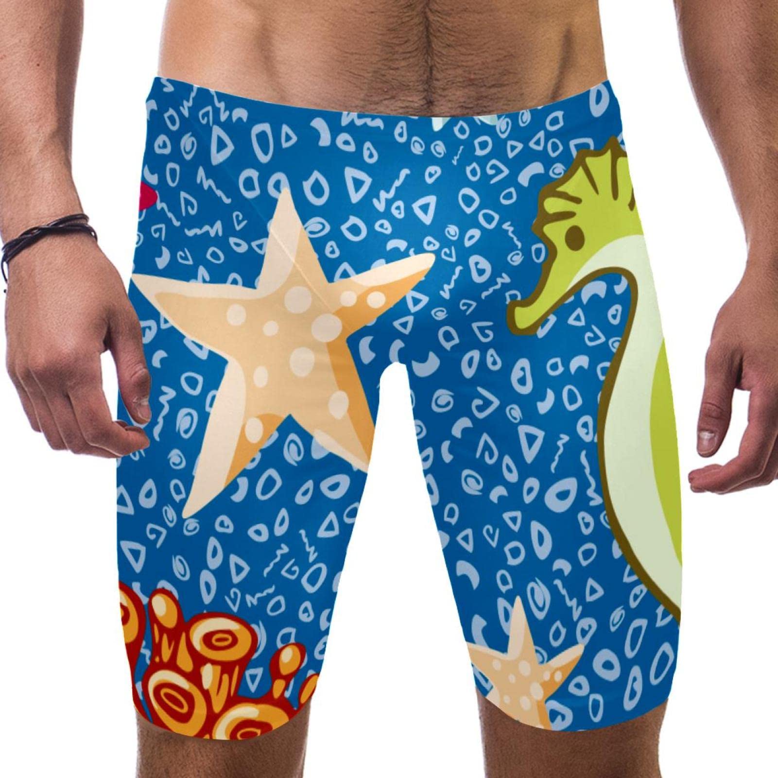 Bañador multicolor de secado rápido con estampado original de caballito de mar L 7