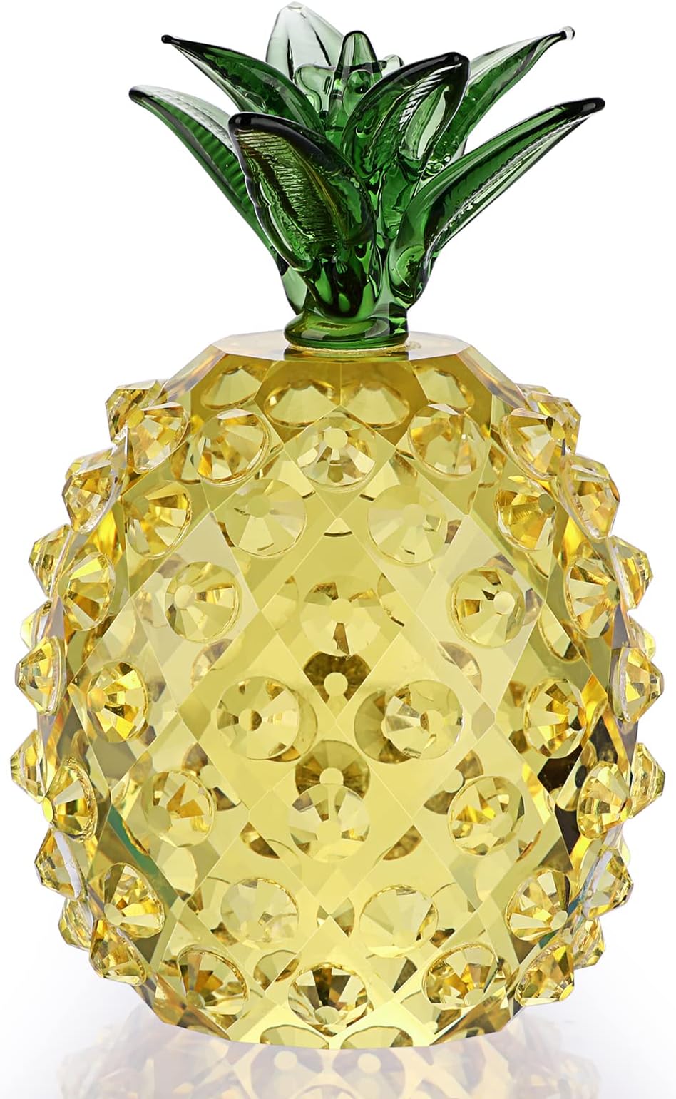 OwnMyCrystal Pineapple Figurine Crystal Pineapple Ornament Decorative Crystal Fruit Sculpture Collectible, Glass Pineapple Paperweight Tabletop Centerpiece for Home Office Desktop Decor (5cm x 8cm)