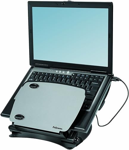Fellowes Estación de trabajo para portátil serie profesional con USB, negro (8024601)