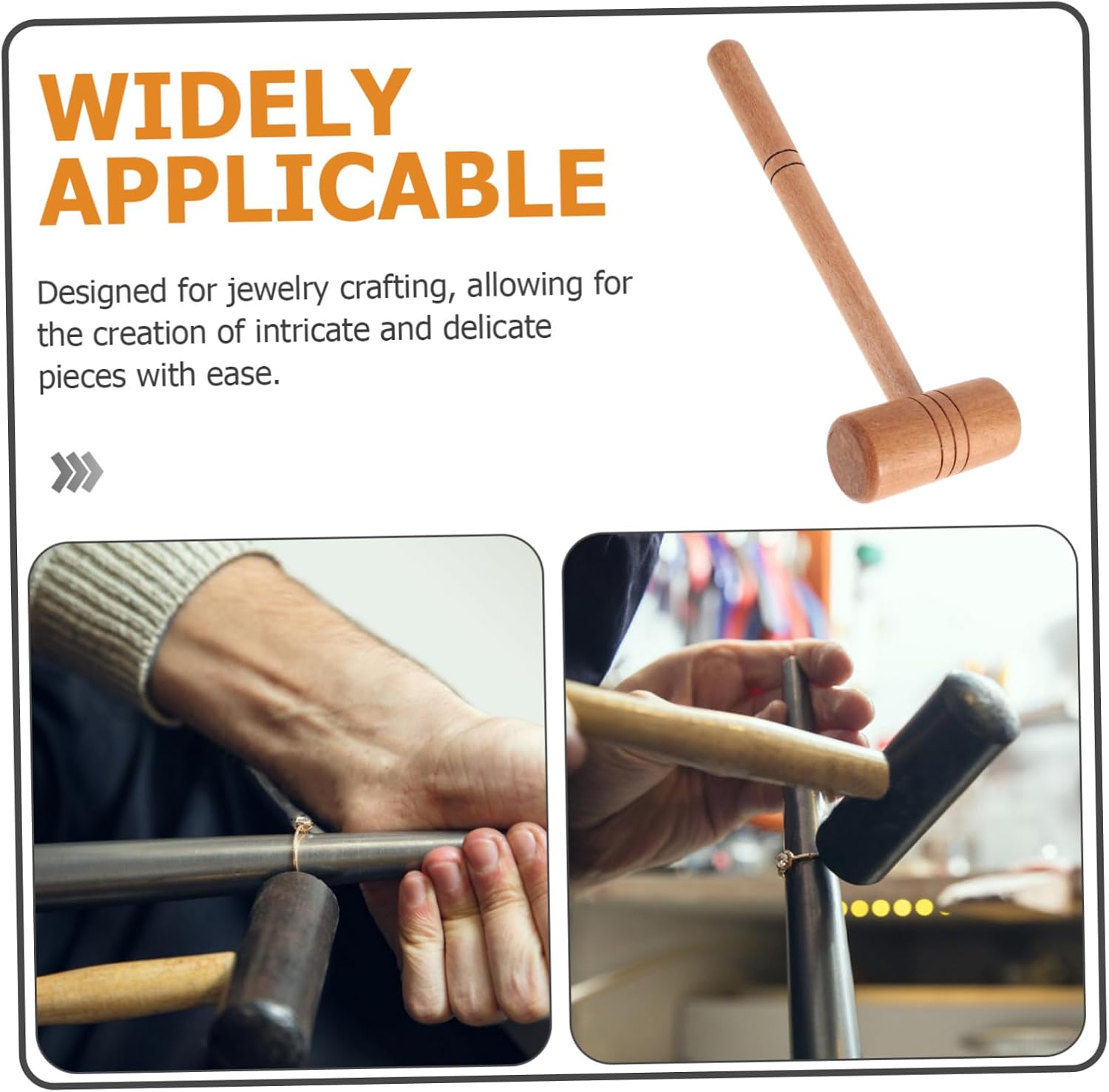 Manual Jewelry Stamping Hammer Wooden Handle for Jewelry Making and Woodworking Repairs Precision Tool for Shaping and Reshaping Craft Projects