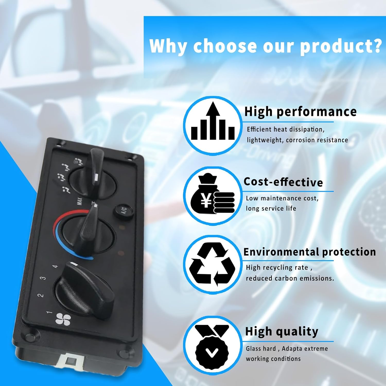 5011931R91 AC Heater Climate Control Module Compatible with 2000-2021 International 9100 9200 9400 9900 5500I 5600I HX515 HX615 Replace #3518702C93 703460AT 3518702C92