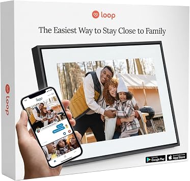 Loop Pro WiFi Digital Picture Frame 10.1 Inch - Full HD 1920x1080 with Touchscreen - Electronic Photo Display - Send Photos & Videos - Smart Frame Gift for Family, Parents & Grandparents