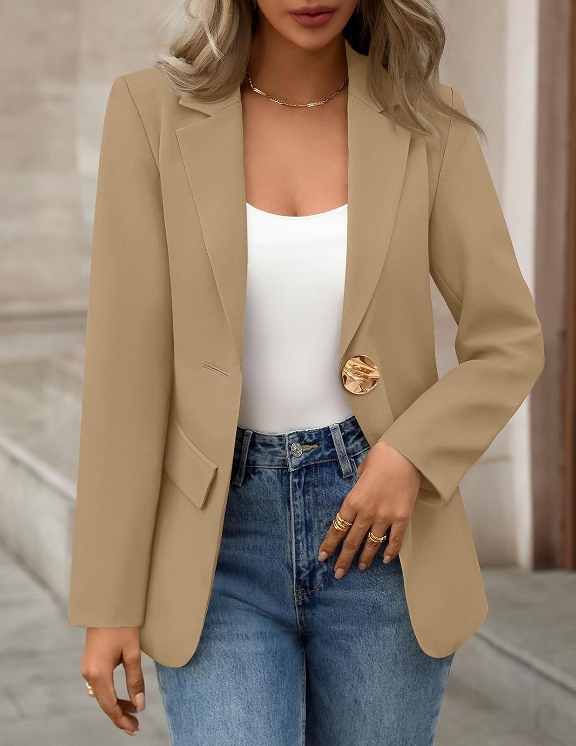 MEROKEETY Women's Long Sleeve Blazer 2026 Fall Open Front Work Office Suit Jacket Business Casual Outfits - Image 4