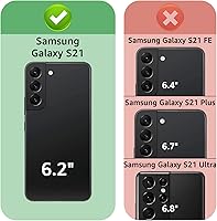 Vista 2 de XcaseBar Funda tipo cartera para Samsung Galaxy S21 con cremallera y tarjetero de crédito [bloqueo RFID], funda de piel sintética con tapa
