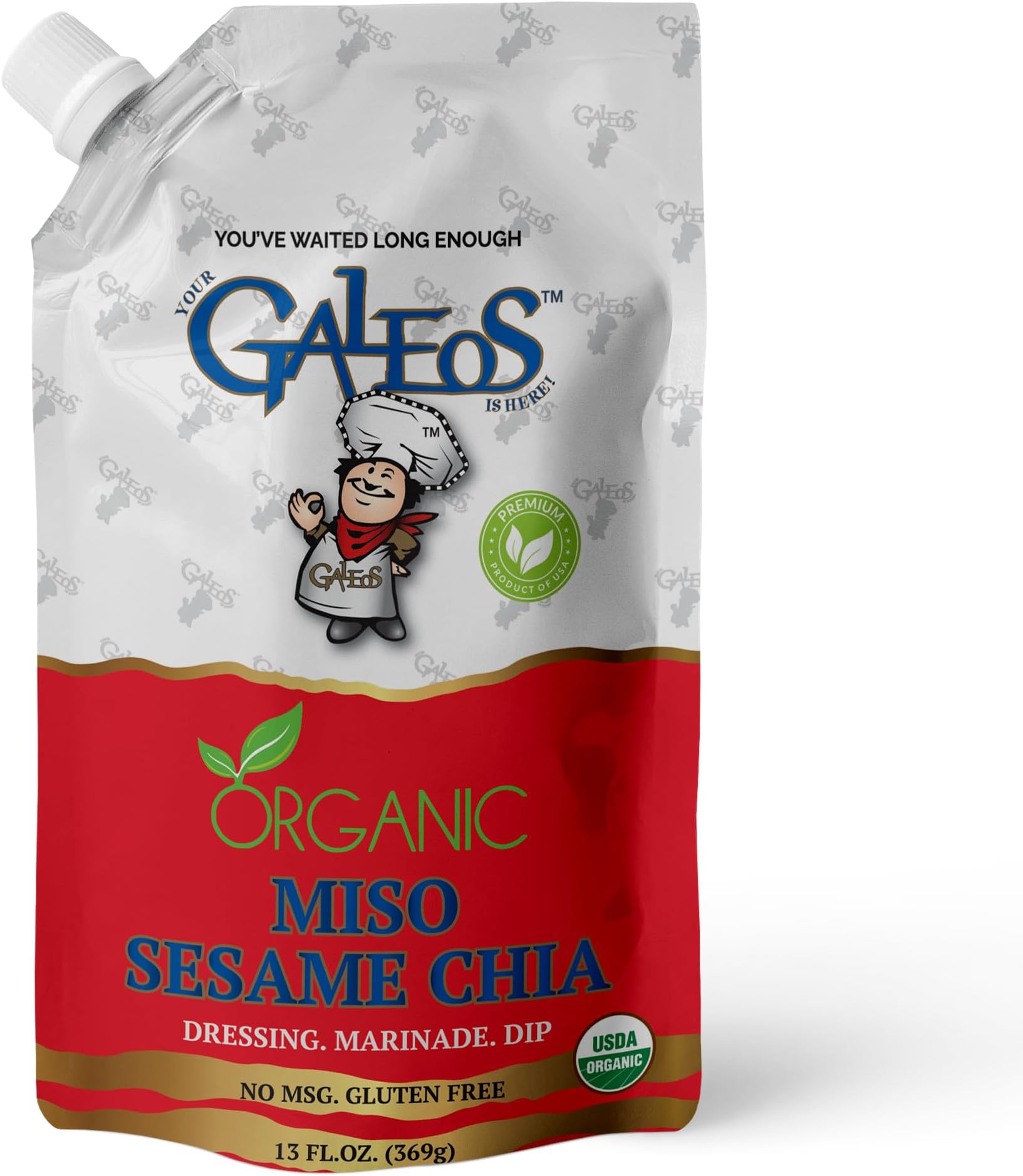 GALEOS SESAME-CHIA SEED SALAD DRESSING & MARINADE, PACK OF 1 (13 Oz.)