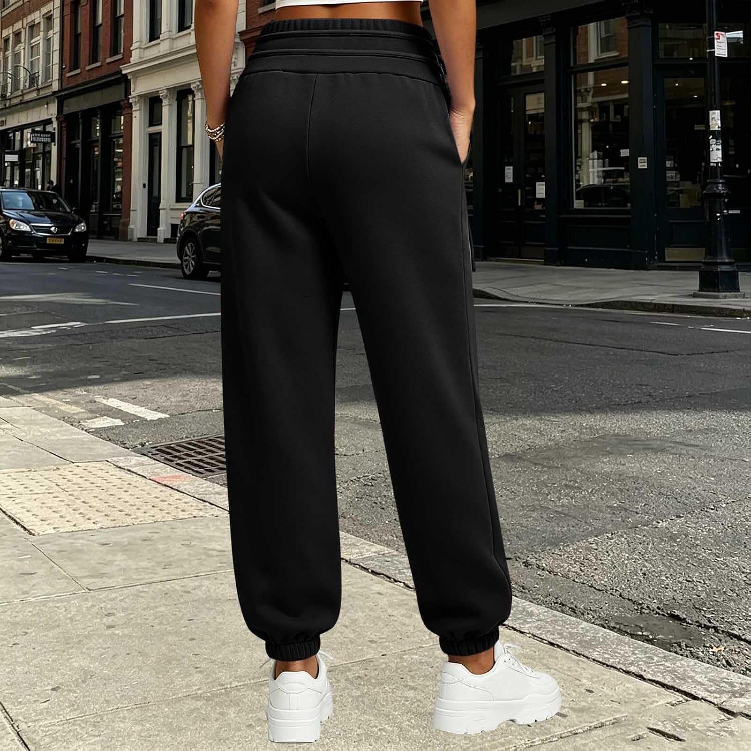 Athletic Sweatpants for Women Casual Elastic Waist Running Joggers | Women's Loose Tie Waist Track Pants Active Drawstring High Rise Sweat Pant with Pockets