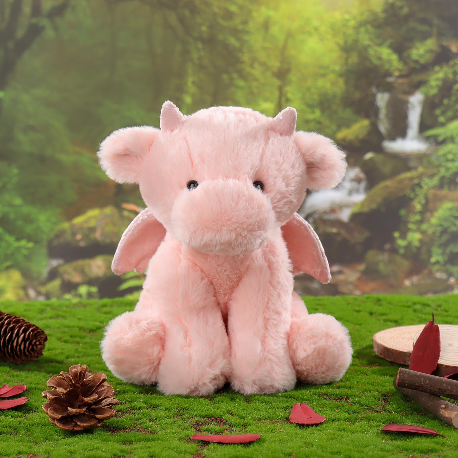 Apricot Lamb Dragon Plushies Stuffed Animals for Kids Soft Cute Plush Toys for Baby Girl and Boy Fluffy Dragon Pink - Image 2