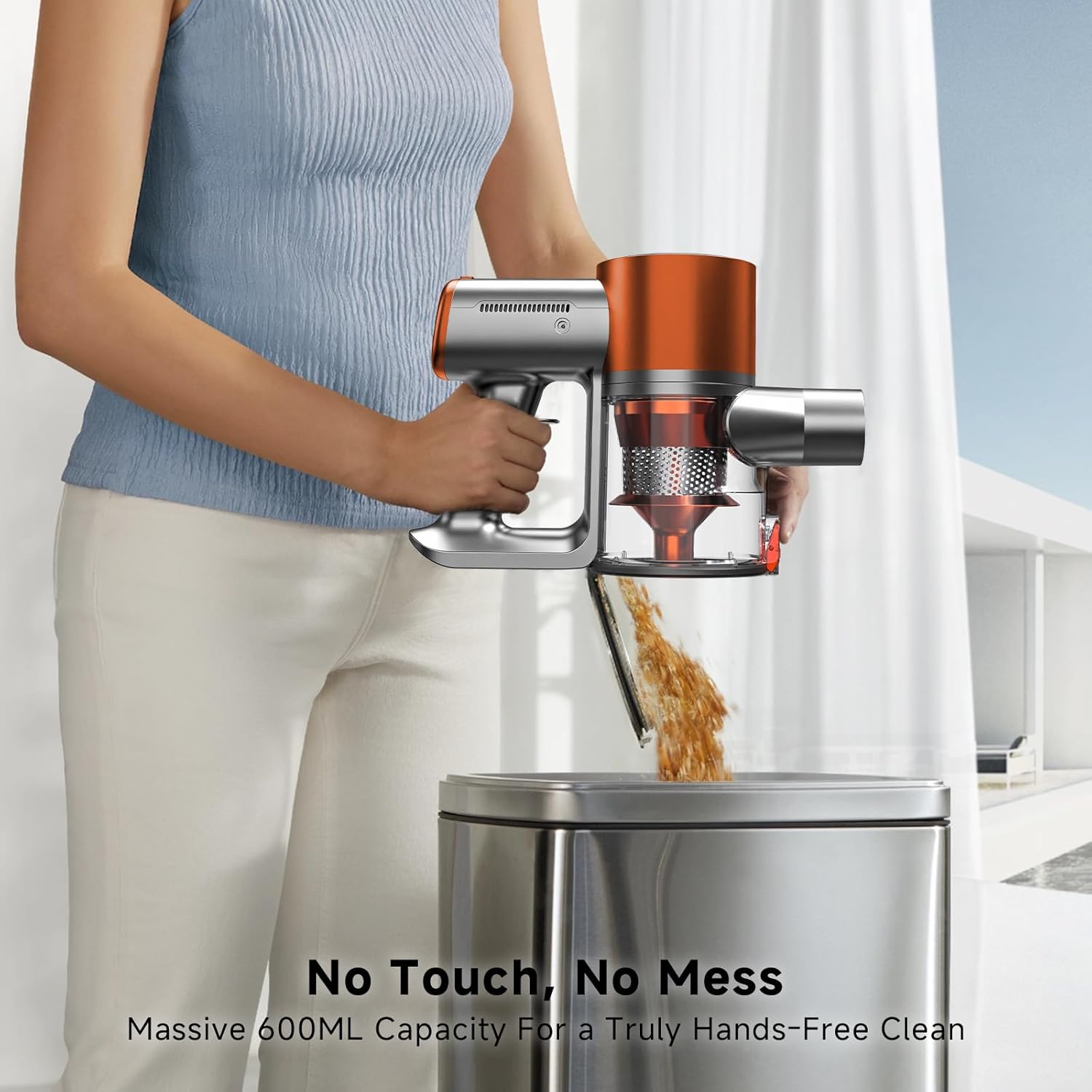 Stick Cordless Vacuum Cleaner - Lightweight Handheld Vacuum with Self Standing, Removable Battery with 45min Running Time, Anti-tangle Wireless Vacuum for Home Pet Hair/Hardwood Floor/Carpet OB