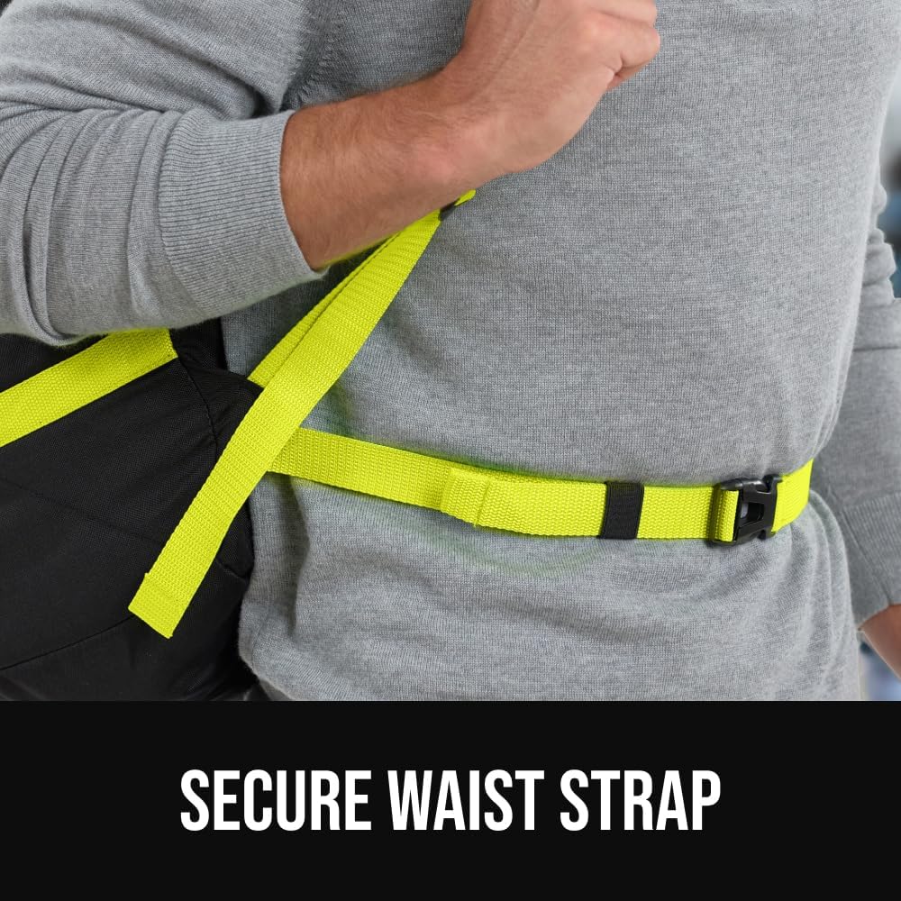 GORILLA GRIP Tear and Water Resistant Padded Car Seat Travel Bag for Airplane and Airport, Universal Fit Baby Carseat Bags, Holds Up to 50lbs, Handle & Shoulder Straps, Air Gate Check Carrier, Yellow
