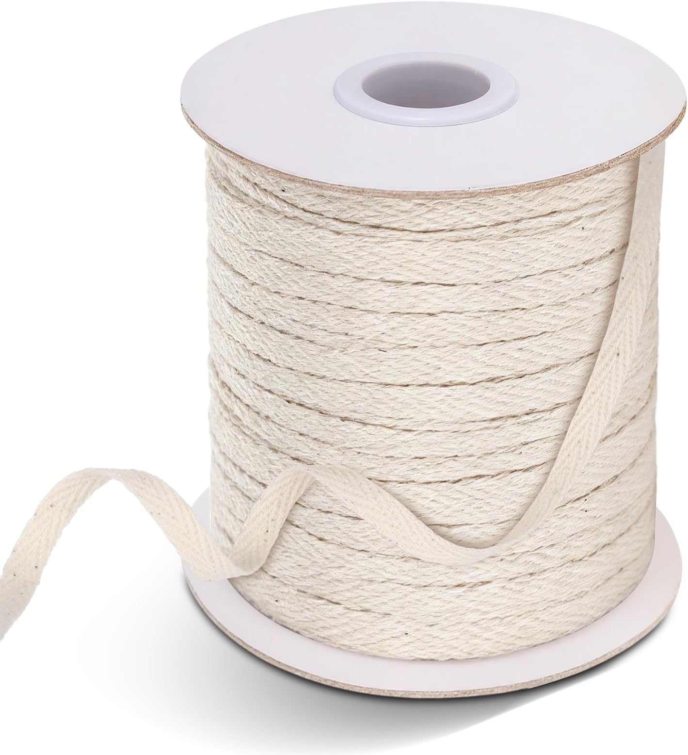 WILLBOND Cotton Twill Tape Ribbon 54.7 Yards Soft Natural Herringbone Webbing Roll Bias Binding Tape for DIY Crafts Sewing Knit(Beige,1/4 Inch Wide)