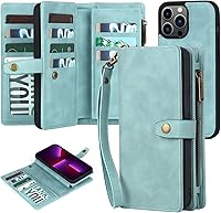 Vista 63 de TwoHead Funda tipo cartera para iPhone 12 Pro Max con tarjetero, funda magnética desmontable para teléfono 12 Pro Max, piel sintética, a prueba