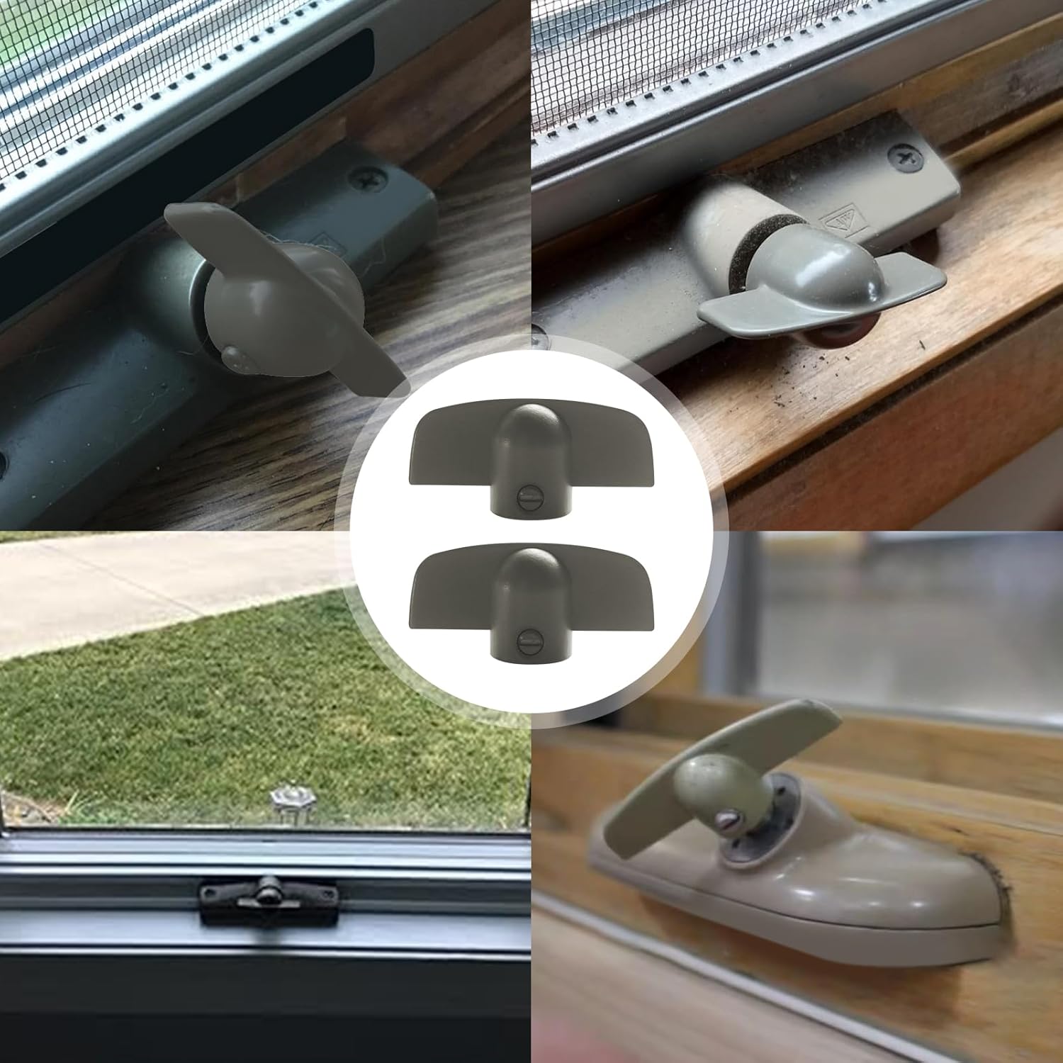 3/8" Window Crank Handle Replacement, Operator Handles for Andersen Casement/Awning Window, Butterfly Wing Nut T-Handle - 1966 to Present (2 pcs)