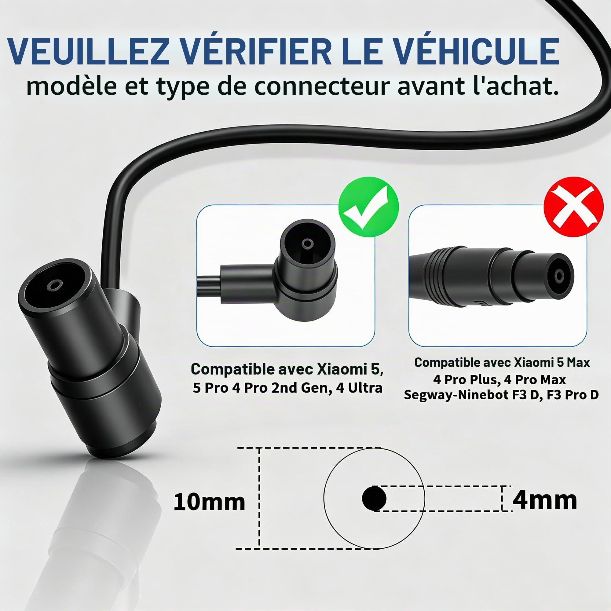 Chargeur 54,6V 2A avec Affichage Numérique de Tension, Adaptateur Secteur Premium Compatible avec Trottinette Électrique Xiaomi 4 Ultra / 4 Pro 2nd Gen / 5/5 Pro,