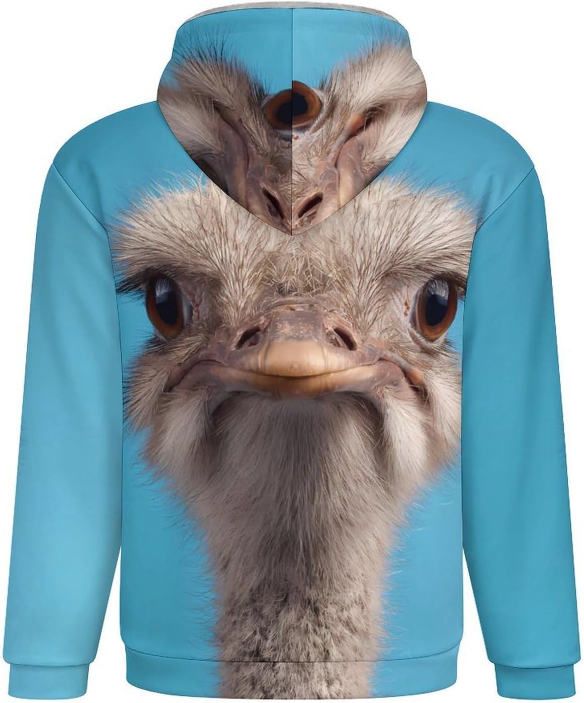 Ostrich Men's Hooded Coat Fleece Lining Sweatshirt Zip Up Jacket Warm Hoodie