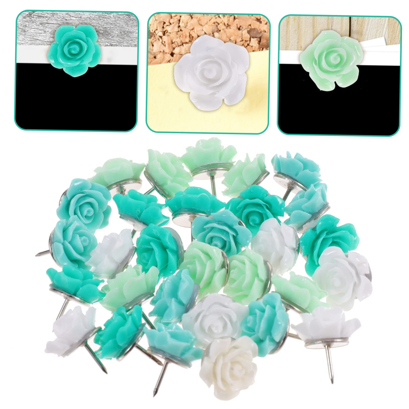 SHINEOFI 120piezas Chinchetas Forma De Flor Push Multifuncionales De Colorida para Tablones De Anuncios y Mapas Suministros De Oficina y Manualidades
