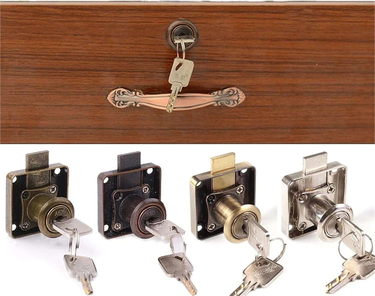 Drawer Lock Bronze with 2 Computer Keys 22 32mm Keyed Different Furniture Hardware MMS386 1Pcs(1 pcs NO 13)