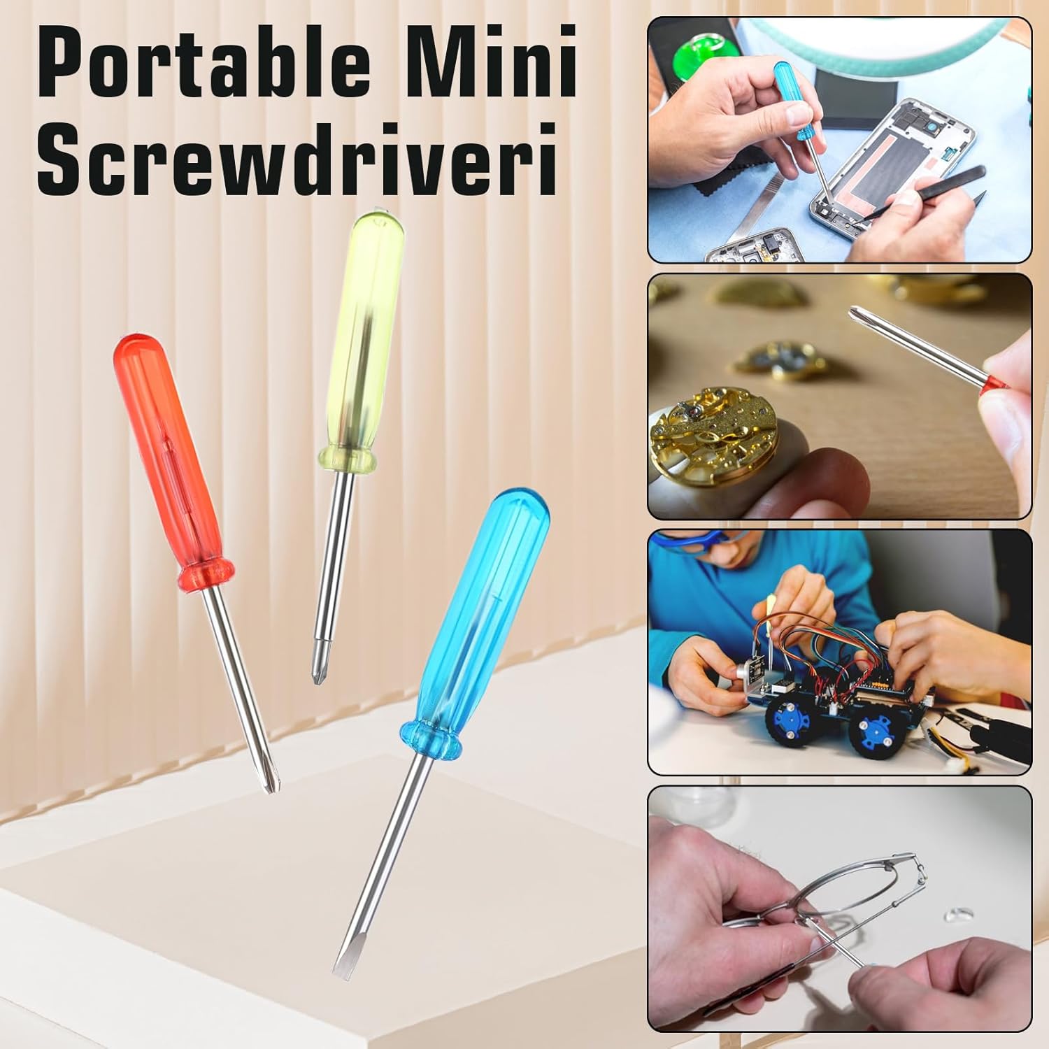 24 Pcs Mini Tape Measure Bulk Small Screwdriver Keychains Set in Pouch Keychains Mini Tool Kit Retractable Keychain Tape Measure 1 m/ 3 ft for Birthday Party Favors Christmas Fathers Day Bulk Gifts