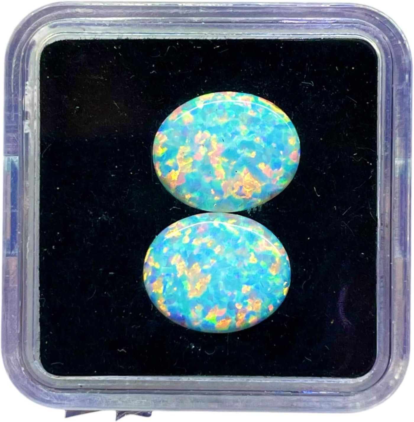 2 Pcs Australian Opal 11x9mm Oval Cabochon AAA Quality Lab Grown Gemstones Lot