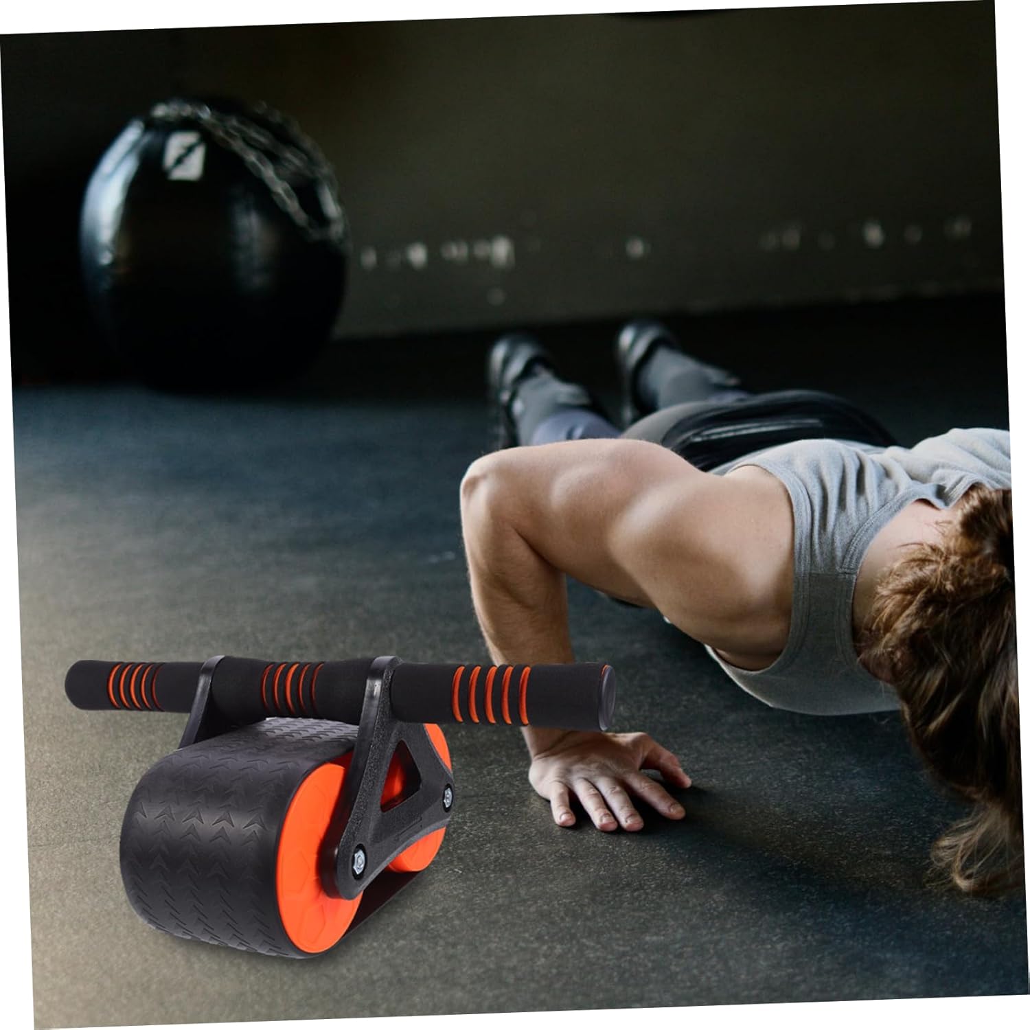 1Pc Ab Roller Wheel for Exercise Automatic Rebound Abdominal Fitness Equipment for Beginners Strengthen Core Muscles Gym Office Durable and Comfortable Design