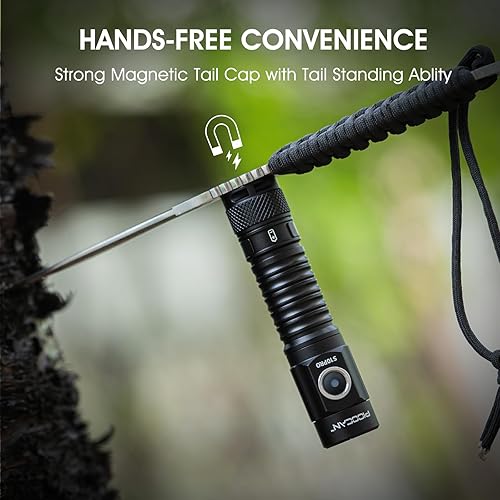 Miniatura 5 de S10Pro - Linternas LED recargables de bolsillo, linterna brillante de 2500 lúmenes altos, pequeña linterna táctica, luces de flash magnéticas MIni