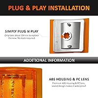Vista 5 de Bestview - Conjunto de luz de giro frontal, luz de esquina, reflector de marca lateral superior e inferior, carcasa cromada, lente ámbar compatible