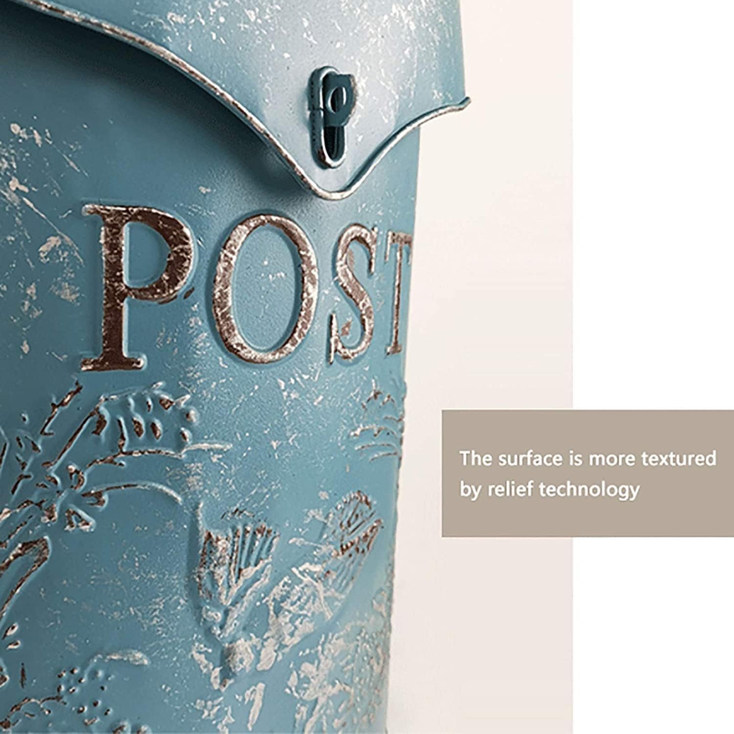 Key Drop Box Mailbox Metal Iron Drop Box Creative Irregular Post Box Vintage with Lock and Key Parcel Box Outdoor Garden Suggestion Box Easy to Install