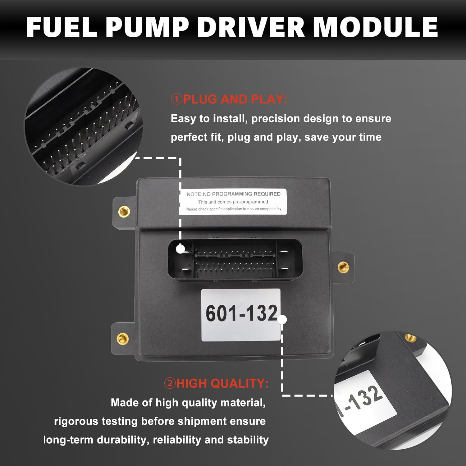 601-132 Fuel Pump Driver Control Module Compatible with Chevy Tahoe Avalanche Express Silverado Suburban Cadillac Escalade ESV EXT GMC Savana Sierra Yukon XL 2007-2009 Replaces 20759945