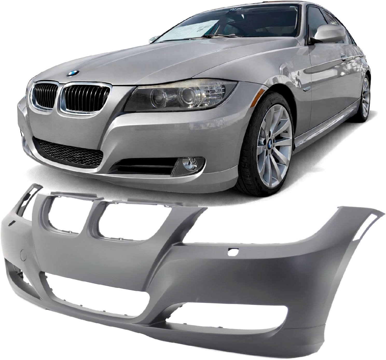FitParts Compatible With Front Plastic Bumper Cover Fascia BMW 3-Series 2009 2010 2011 2012 Sedan/Wagon. New, Primed & Ready for Paint. BM1000211 51117226711