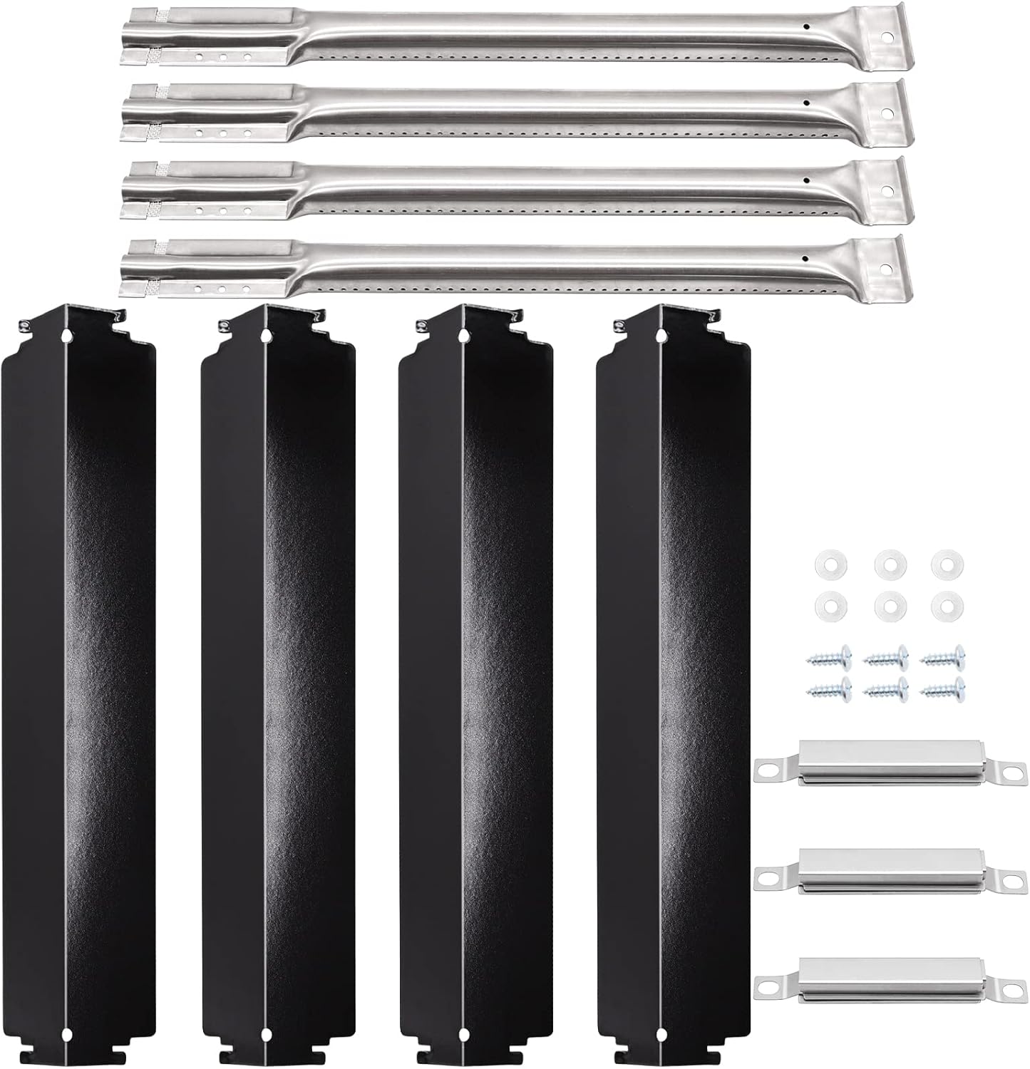 Yiming Grill Replacement Parts for Charbroil 463268008, 463268007, 463268606, 463248108, 463268706 Grill Models. Grill Heat Shields, Burner Tubes and Carryover Tube for Charbroil Replacement Parts.