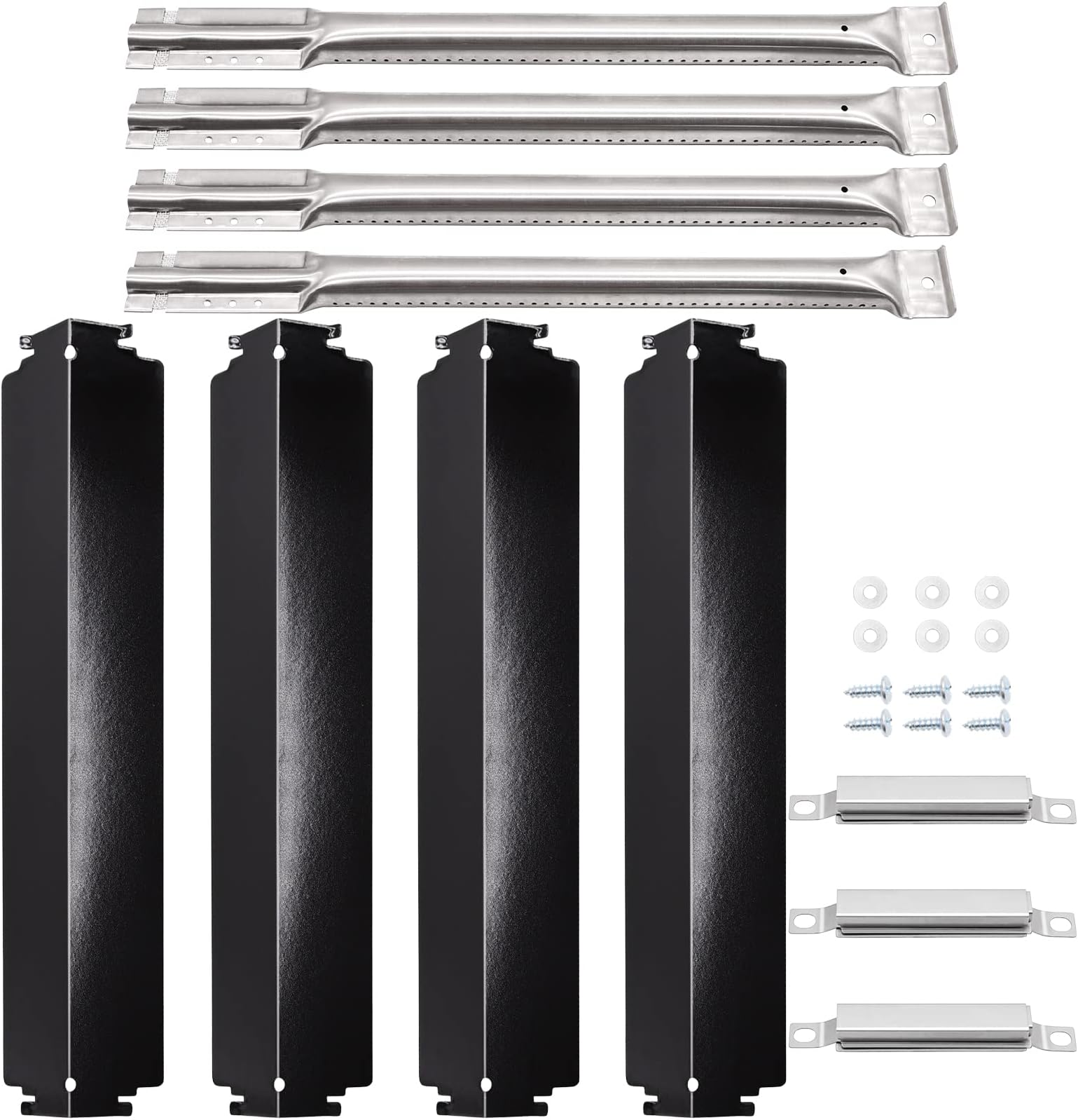 Yiming Grill Replacement Parts for Charbroil 463268008, 463268007, 463268606, 463248108, 463268706 Grill Models. Grill Heat Shields, Burner Tubes and Carryover Tube for Charbroil Replacement Parts.