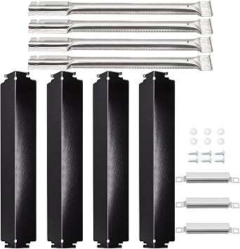 Yiming Grill Replacement Parts for Charbroil 463268008, 463268007, 463268606, 463248108, 463268706 Grill Models. Grill Heat Shields, Burner Tubes and Carryover Tube for Charbroil Replacement Parts.