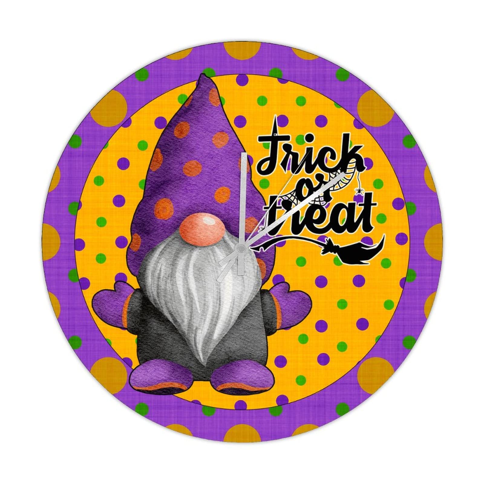 Horloge d'automne Trick or Treat grande pendule de cuisine en bois pour Halloween