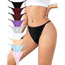 Cotton Thongs for Women 9 Pack Sexy G-string Thongs Stretch No Show T Back Panties Soft Breathable Ladies Underwear