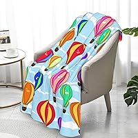 Vista 8 de Manta infantil de globo aerostático de dibujos animados de 40 x 50 pulgadas, manta de tiro de franela de felpa para niños y niñas, estampado