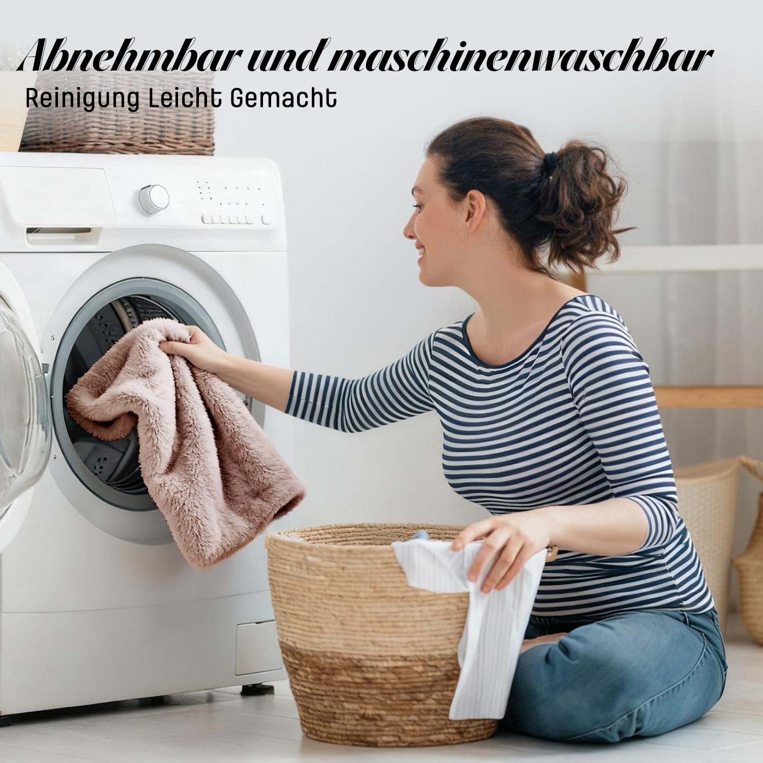 FURRYFECTION 180x114x35,6cm Menschlich Waschbar Kamel Hundebett | Geeignet für Erwachsene und Haustiere Kunstfellbezug mit Decke und Kissen komfortables Nickerchenbett
