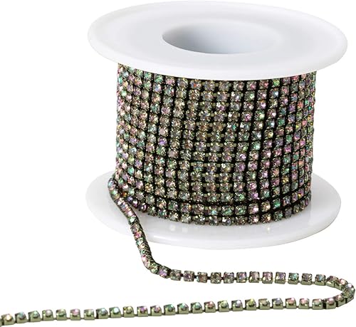 KAOYOO 10 yardas de 0.079in0.08 pulgadas de diamantes de imitación de cristal para coser en manualidades, decoración de bricolaje, joyas, boda