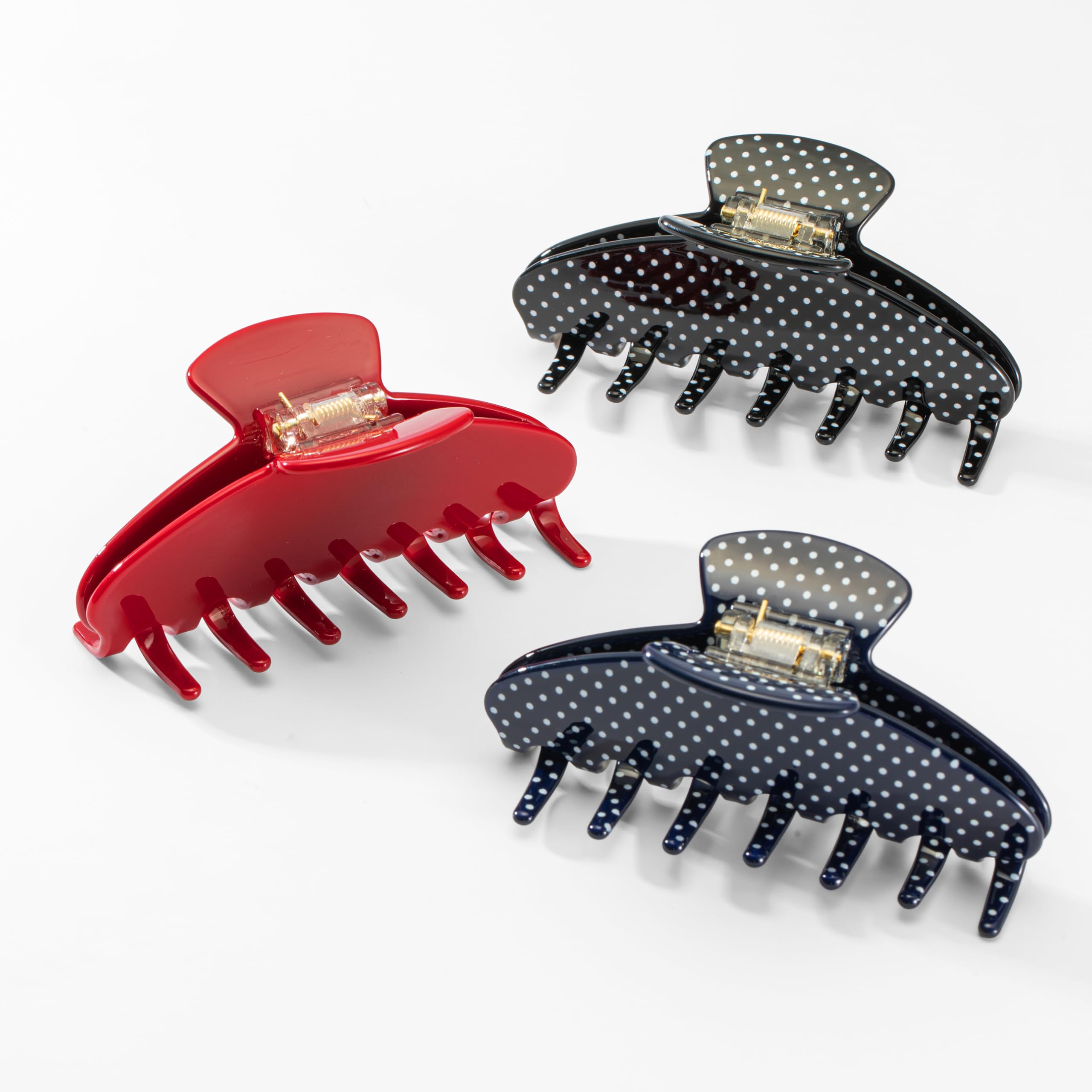 Navy Blue Polka Dot Acrylic Hair Claw Clip Amazon.com : Large Acetate Hair Claw Clip for Women - Dark  main image 3