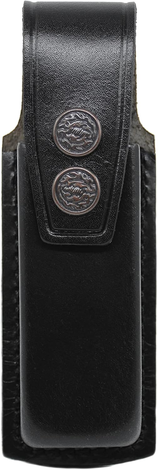 Leather Magazine Pouch for Beretta 92 with Belt Clip, Handmade Leather Single Magazine Carrier/Case (Alis005)