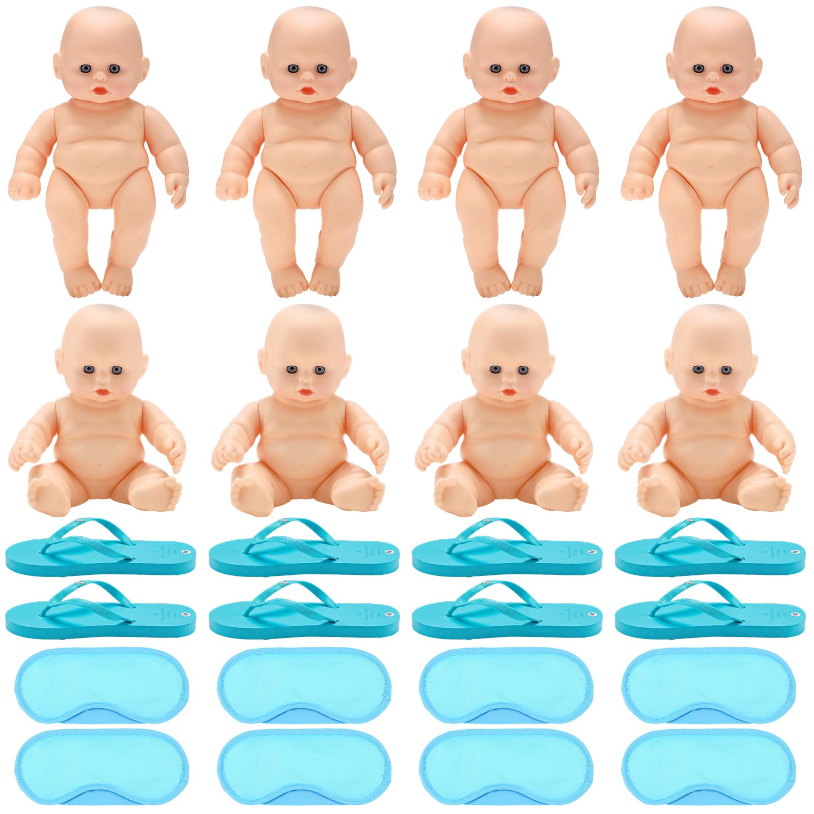 Photo 1 of 24 Pcs Funny Baby Shower Chancla Game Activities Dolls for Baby Shower Games How to Throw The Chancla at Their Bad Ass Doll Babies Showers Game Gender Reveal (Blue)
