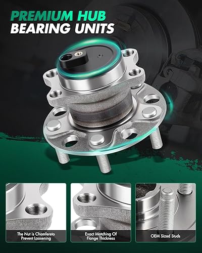 Miniatura 4 de SCITOO Kit de montaje de buje de rueda trasera 512332 5 pernos con sensor ABS apto para Dodge Avenger para Jeep Patriot Sebring para Dodge Caliber