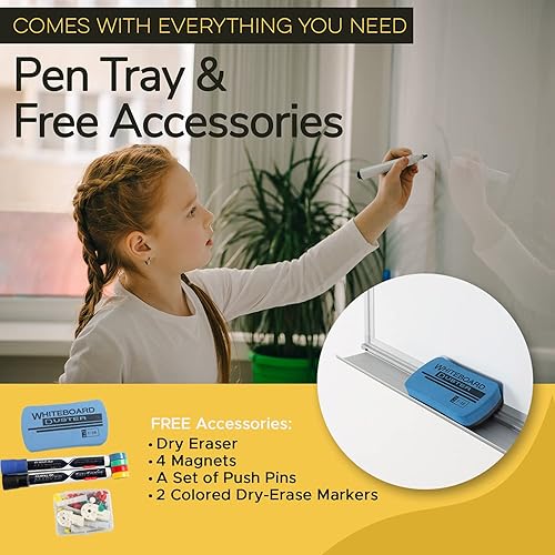 Miniatura 6 de Vision Board 2023 combo grande de pizarra blanca y tablero de corcho, tablero magnético, combinación de tablero de corcho de medio boletín para