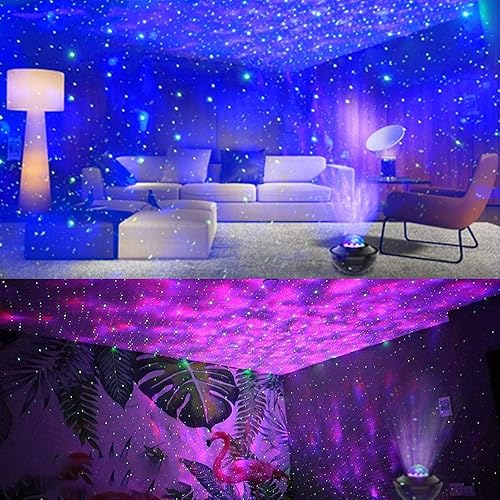 Miniatura 8 de Sunbox Proyector de estrellas, proyector de galaxia 3 en 1 con control remoto, 15 ruidos blancos, altavoz de música y temporizador, proyector de luz