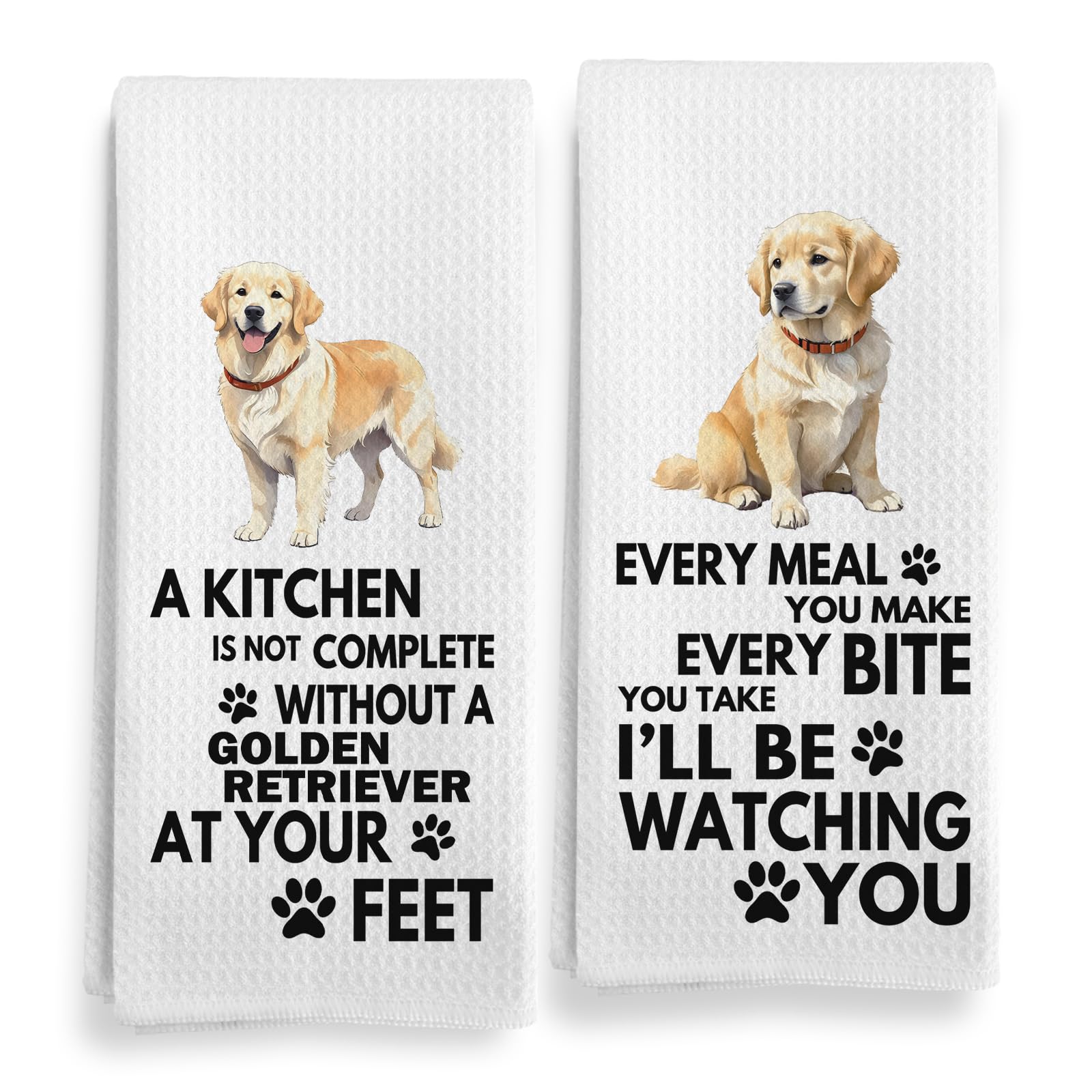 Qeheb Golden Retriever Dog Kitchen Towels, Every Meal You Make Golden Retriever Gifts Dog Mom Dad Owner Dish Tea Kitchen Towels Decorative Set, Puppy