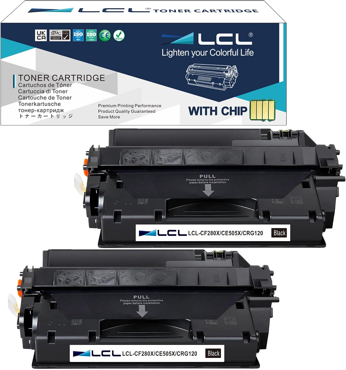 LCL 120 Black Toner Cartridge 2 Pack Replacement for Canon 120 cartridges 120 CRG-120 CRG120 for Canon imageCLASS D1120 D1550 D1150 D1320 D1350 D1520 D1100 D1370 D1180 D1170 MF6680DN MF417dw Printer