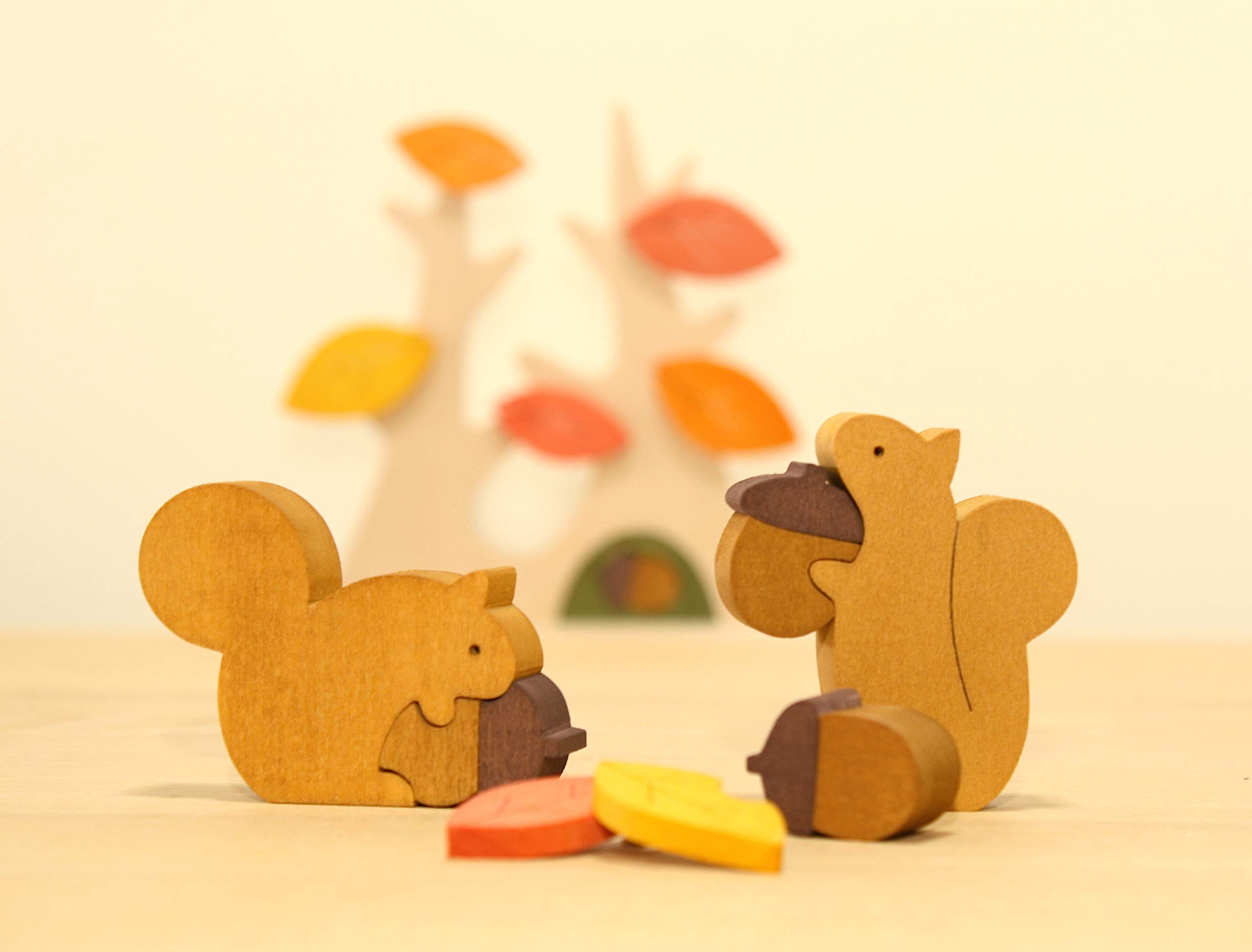 どんぐりアート 鬼灯と夏のタヌキの里 置物 どんぐりアート